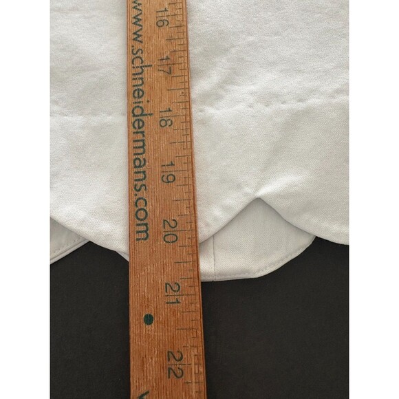 J. McLaughlin Cameron A-Line Skirt Size 10 White Scalloped Hem Nautical Coastal - Picture 10 of 12